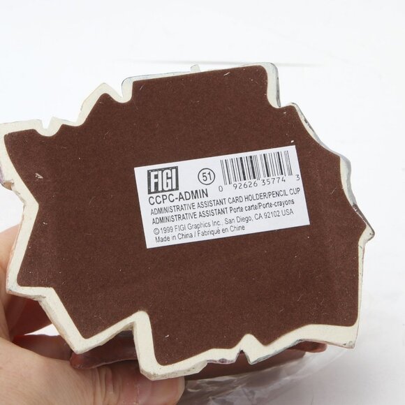 Vintage FIGI Ceramic Pen Pencil Business Card Holder Admin Briefcase Office Y2K - Picture 5 of 7